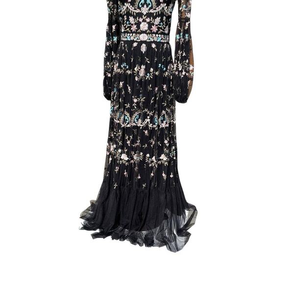 Mac Duggal 35111 Floral Embellished Embroidered Gown Blouson Sleeves Size 6‎ NWT - Picture 4 of 12